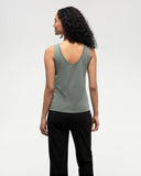 Tentree Womens Kinney TreeBlend Double V-Neck Tank - Agave Green Heather