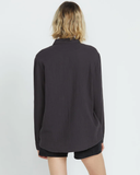 Volcom Womens Lived In Lounge Button Up Long Sleeve - Vintage Black