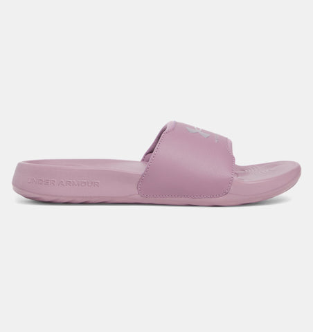 Under Armour Women's UA Ignite Select Slides - Purple Prime / Metallic Gray Dawn - 521