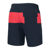 Saxx Mens Oh Buoy Stretch Volley 7" Swim Short - India Ink - Hibiscus