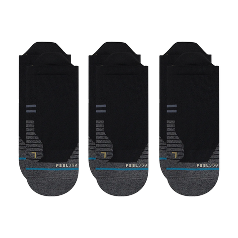 Stance Run Ultralight Tab Socks 3 Pack - Black