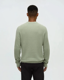 Tentree Mens Hudson Cotton Woven Sweater - Light Moss Heather