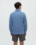 Tentree Mens Powell Slub Cotton Quart Zip Sweater - Lakeside / Timber Flash Stripe