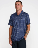 RVCA Mens Sport Vent Polo - Moody Blue