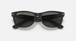 Ray-Ban New Wayfarer Sunglasses - Rubber Black W/ Green Polar