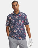 Under Armour Men's UA Matchplay Printed Polo - Downpour Gray / Academy - 044