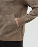 Tentree Mens Powell Slub Cotton Quart Zip Sweater - Clay Flash Stripe