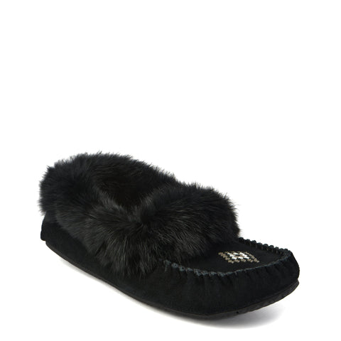 Manitobah Women's Street Suede Moccasin - Black