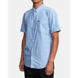 RVCA Mens That'll Do Stretch Short Sleeve Shirt - Oxford Blue