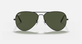 Ray-Ban Aviator Large Metal Sunglasses - Black W/ G-15 Green