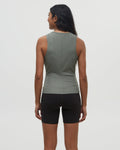 Tentree Womens Haines TechRib High Neck Tank - Agave Green