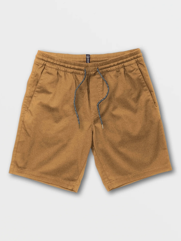 Volcom Mens Frickin Elastic Waist Shorts - Dark Khaki