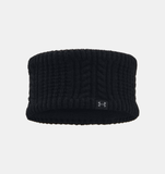 Under Armour Women's UA Halftime Cable Knit Headband - Black / Castlerock - 001