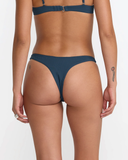 RVCA Womens Flat Rib Ultra Skimpy Bikini Bottoms - Blue Slate
