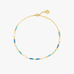 Pura Vida Enamel Bar Chain Anklet ~ Gold