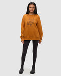 Tentree Women's Autumn Flora Crew - Burnt Caramel / Meteorite Black