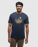 Tentree Mens Love Flourishes T-Shirt -  Midnight Blue Deep Lichen Green