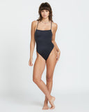 Volcom Women's Simply Seamless Crossback One Piece Swimsuit - Black