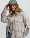 Tentree Womens Somerset Shacket - Sand Stone Multi Stripe