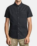 RVCA Mens That'll Do Stretch Short Sleeve Shirt - Black