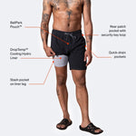 Saxx Mens Oh Buoy Stretch Volley 5" Swim Short - Hibiscus