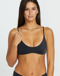 Volcom Womens Simply Seamless Crop Bikini Top - Black