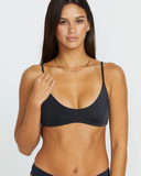 Volcom Womens Simply Seamless Crop Bikini Top - Black