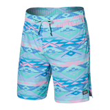 Saxx Mens Oh Buoy Stretch Volley 7" Swim Short - Geo Gradiant- Multi