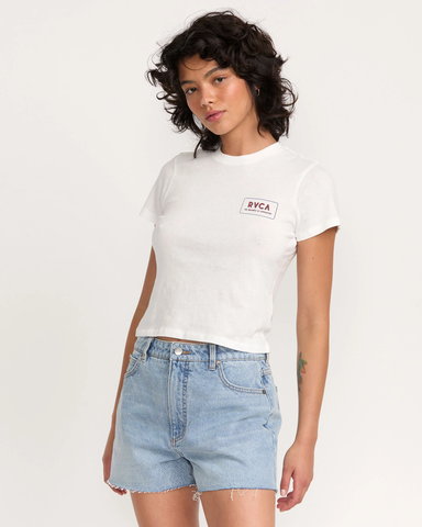 RVCA Womens 411 Tee - Vintage White