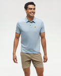 Tentree Mens Astir TreeBlend Regular Fit Polo - Blue Haze Heather