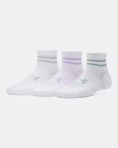 Under Armour Women's UA Play Up 3-Pack Quarter Socks - Transparent / White - 538