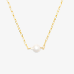 Pura Vida Pearl Paperclip Choker Necklace ~ Gold