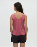 Tentree Womens Kinney TreeBlend Double V-Neck Tank - Rosewood Heather