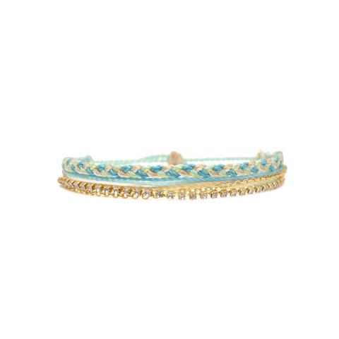 Pura Vida Laguna String and Chain Bracelet ~ Whisper