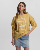 Tentree Women's Mountain Trees Crew - Dusk Yellow White