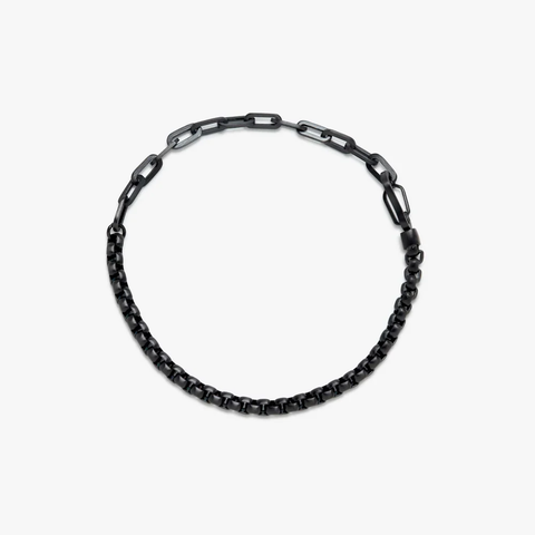 Pura Vida Men's Carabiner Clasp Chain Bracelet | Black