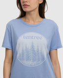 Tentree Women's Tree Circle T-Shirt -  Lakeside Blue White