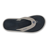 OluKai Mens Pili Waterproof Leather Sandals - Ash / Mood Indigo