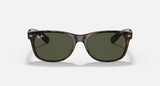 Ray-Ban New Wayfarer Sunglasses - Tortoise W/ G-15 Green