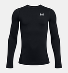 Under Armour Boys' ColdGear® Long Sleeve - Black / White - 001