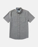 Volcom Mens Everett Oxford Short Sleeve Button Up Shirt - Gray Black