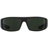 Spy Logan Sunglasses - Soft Matte Black - Happy Gray Green Polar