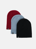 Burton Kids Recycled DND Beanie (3 Pack) - True Black / Dusty Blue / Deep Red