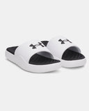 Under Armour Mens UA Ignite Pro 8 Fixed Strap Men's Slides - White / Black - 100