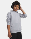 Under Armour Boys' Rival Fleece Hoodie - Mod Gray / White - 012