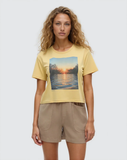 Tentree Women's Lake View Crop T-Shirt - Dusk Yellow Lake View