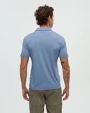 Tentree Mens Lake Life Astir Polo - Lakeside Blue Heather Leaping Fish