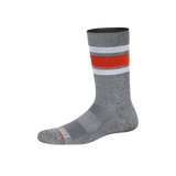 Saxx Mens Whole Package Crew Socks - Athletic Stripe/Grey