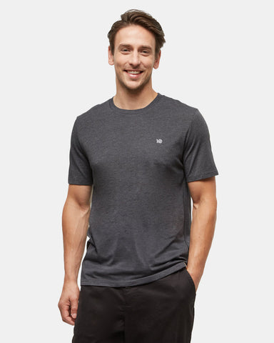 Tentree Mens Embroidered Ten T-Shirt - Meteorite Black Heather