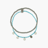 Pura Vida Cabana Stretch Bracelet Set ~ Silver